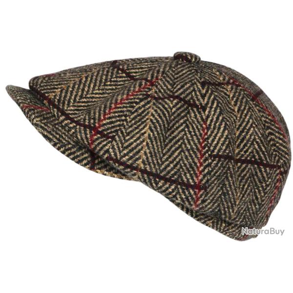 Beret Casquette Gavroche Marron Irlandaise � Chevrons en Laine Gurwal Taille unique Marron