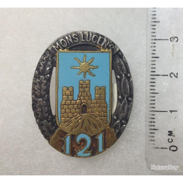 FRANCE INFANTERIE - Insigne�121� R�giment d?Infanterie ?�mail, ciel bleu clair? Drago 430