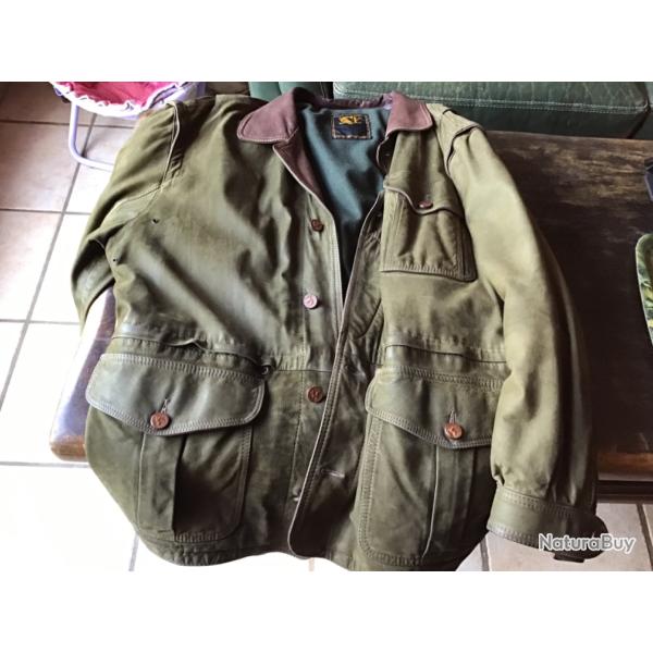 Veste de chasse en cuir club interchasse, pas de prix de r�serve