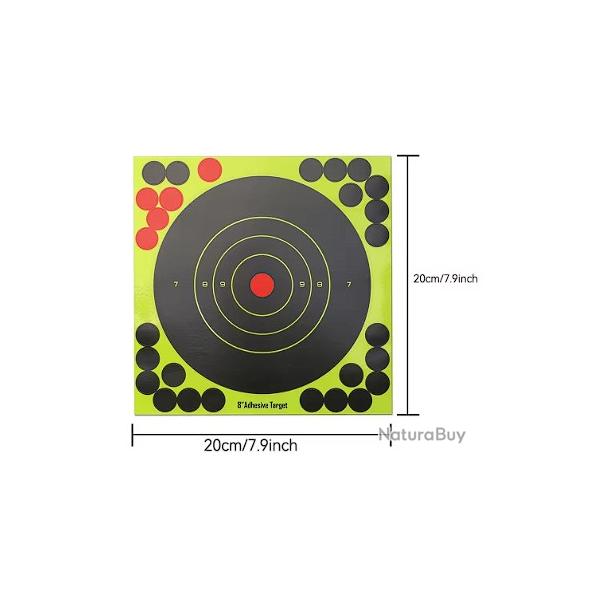 Cibles ractives autocollantes 20X20 - X10