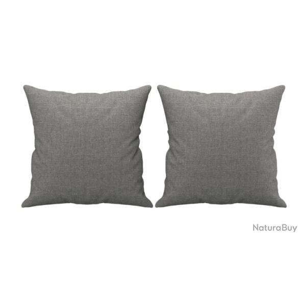 Coussins dcoratifs lot 2 gris fonc 40x40 cm tissu polyester confort pratique intrieur