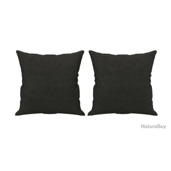 Coussins dcoratifs lot 2 noir 40x40 cm tissu polyester confort pratique intrieur