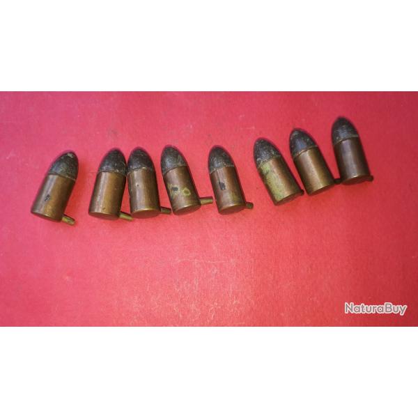 Lot de 8 cartouches 9MM Broche fabrication Gevelot   Poudre Noire