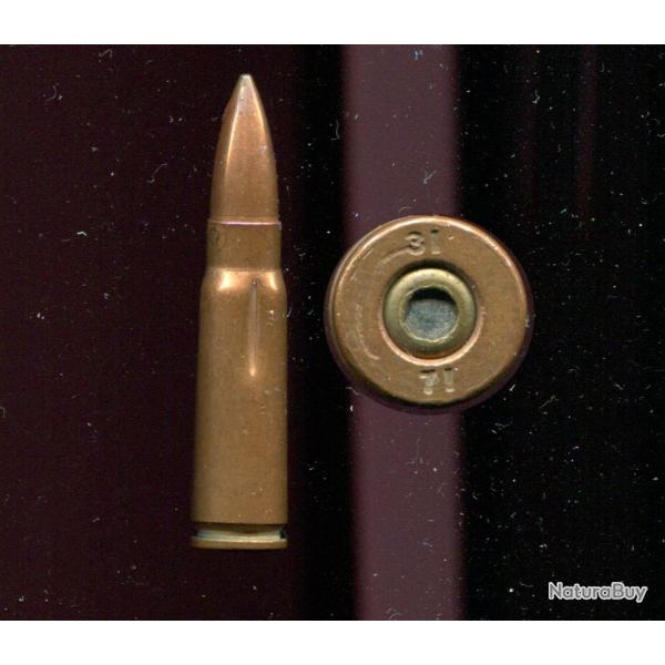 7.62 x 39 AK 47 - Chine  - Inerte de manipulation acier cuivr - marquage : 31 71