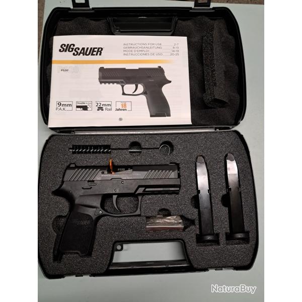 SIG SAUER P320 /2 CHARGEURS  15 Cps + 15 Cps / MUN 50 BAB / EMBOUT FUSEE - SLUG