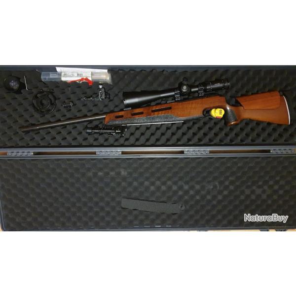 Ensemble Anschutz 1813 Supermatch pr�t � tirer,  bipied, lunette, dioptre, mallette inclus.