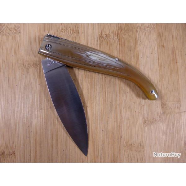 Couteau pliant r�gional SALADINI SCARPERIA "maremmano a foglia" corne ITALY COMME NEUF