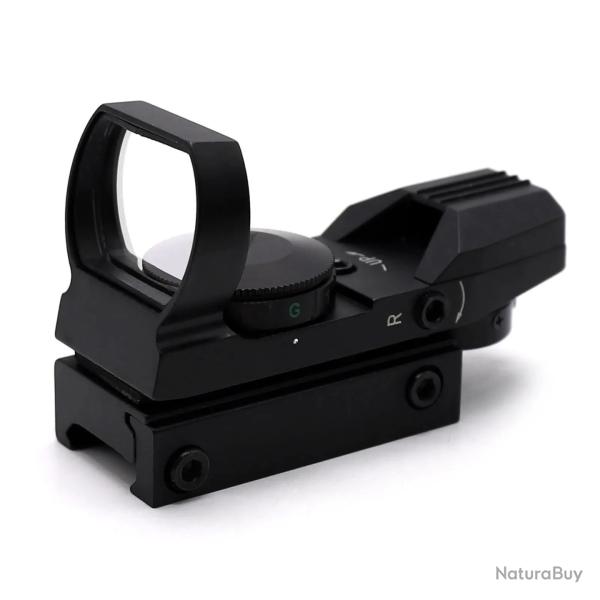 Red Dot Sight Rflexe Vert/Rouge Lunette de Vise Tactique Optique avec 4 Rticules Rail 11mm Noir
