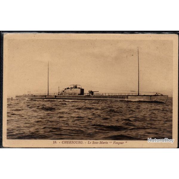 CPA - MARINE DE GUERRE  - CHERBOURG  - Le Sous marin " Vengeur "  N�1590