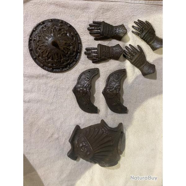 Lot miniature armure en fonte  identifier
