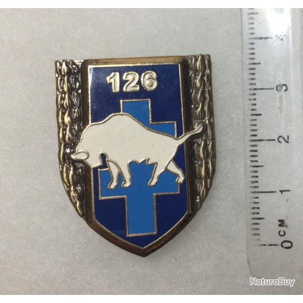 FRANCE INFANTERIE - Insigne�126� R.I. R�giment d Infanterie, bison blanc Ed.Atlas