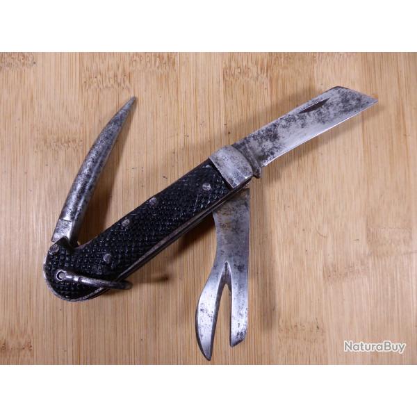 Couteau pliant ancien militaire 3 pi�ces de marin WW2 SSP 1942 SHEFFIELD ENGLAND