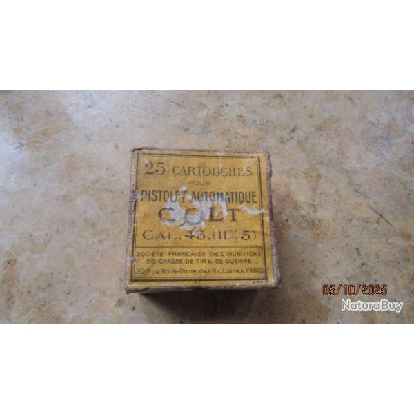 boite munition vide colt 45 11.43 SFM Socit Franaise Munitions colt45 Indochine Indo Algrie