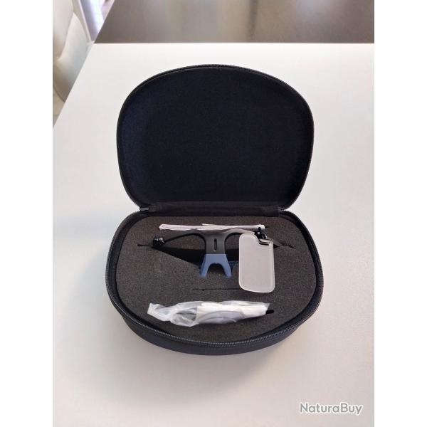 Monture de tir avec cache oeil et porte verre avec boite de protection solide et l�g�re