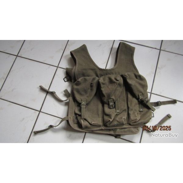 housse transport munitions chasuble toile mod 56 guerre Alg�rie L�gion commando chasse parachutiste