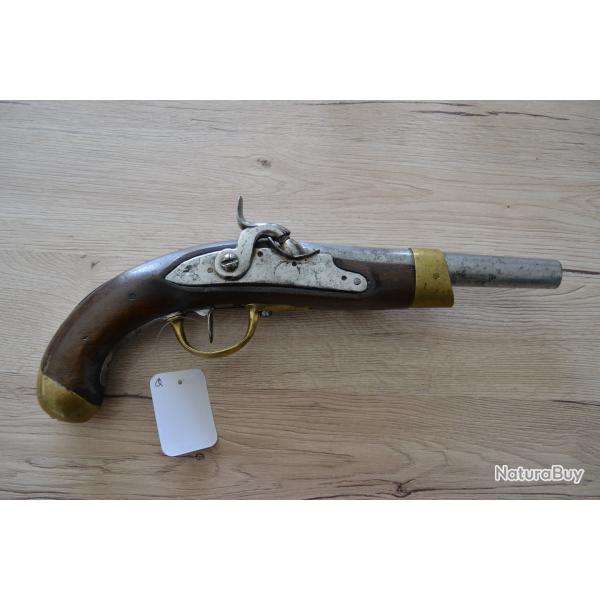 Pistolet d'Officier mod�le AN XIII modifi� percussion - Tr�s beaux marquages