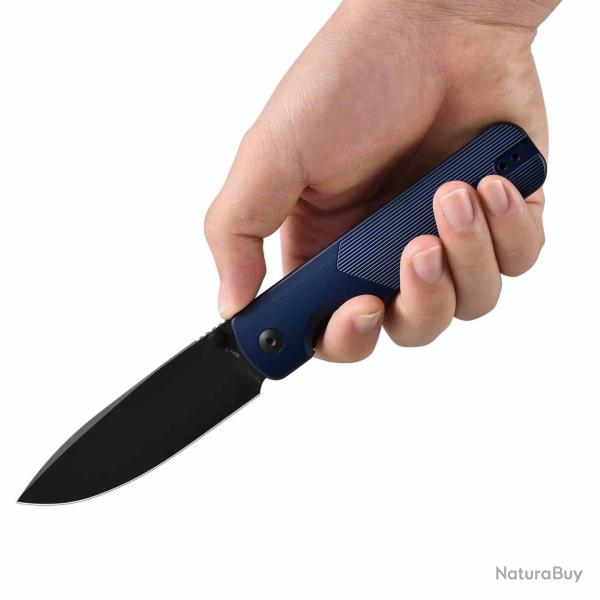 Couteau OKNIFE Duron Navy Blue Lame Nitro-V Manche Alu Bleu Marine Frame-Lock OKNDURONNB