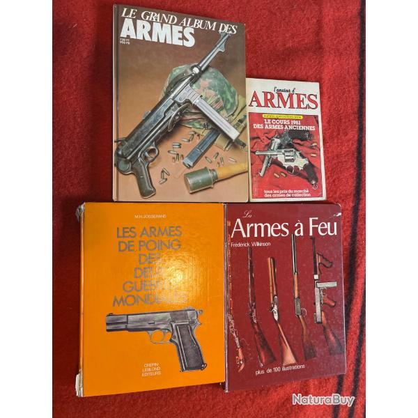 Lot de 4 livres sur les armes