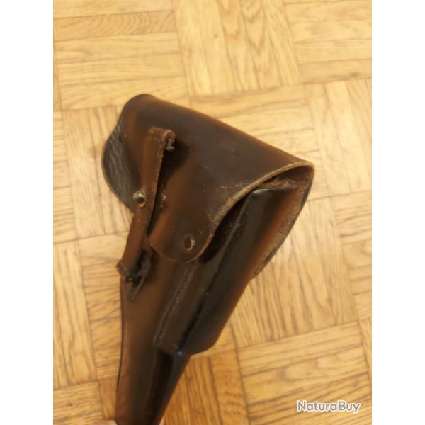 Etuie de walter p38 cuire noir gendarmerie ou arme de l'air franaise