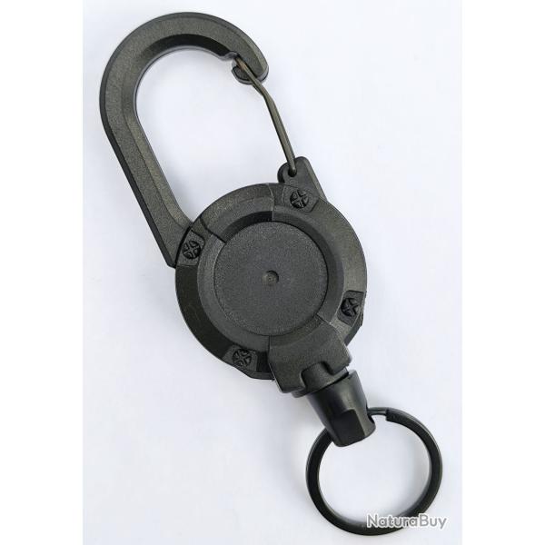 Mousqueton porte-clefs/carte noir 65 cm