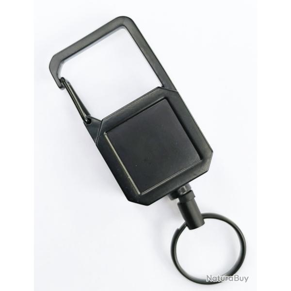 Mousqueton porte-clefs/carte noir