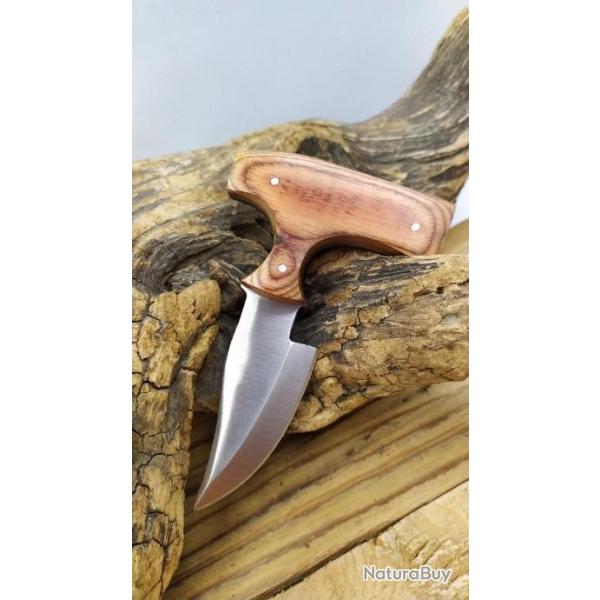 Dague de pousse avec lame en acier inox Manche en Pakkawood Etui en Cuir