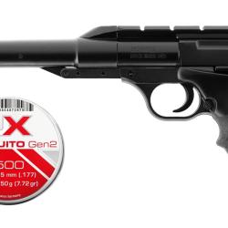 Pistolet plombs Browning Buck Mark URX - Cal. 4,5 mm - 2 J + 500 Plombs