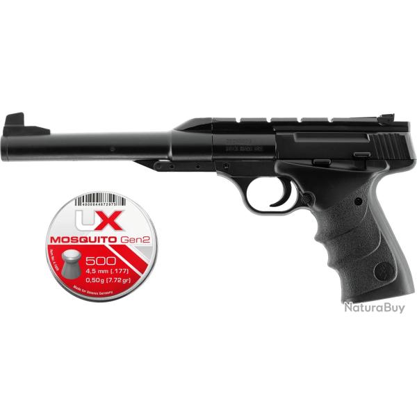 Pistolet plombs Browning Buck Mark URX - Cal. 4,5 mm - 2 J + 500 Plombs