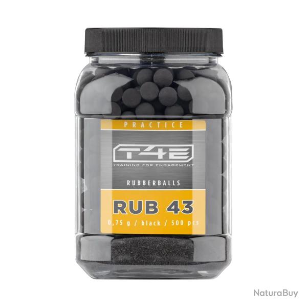 Billes pour arme de d�fense T4E Caoutchouc entrainement - Cal. 43 x500