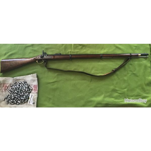 MAGNIFIQUE CARABINE ENFIELD model 1853 cal 58  RPLIQUE PLUS OGIVES ET BRETELLE