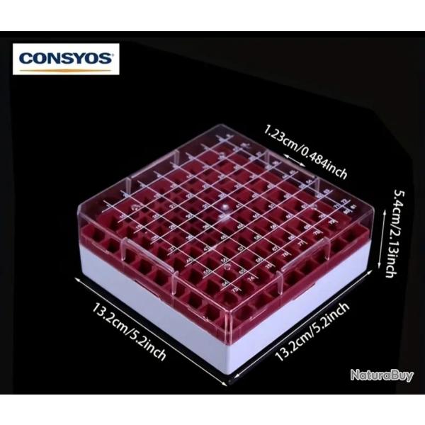 Bo�te rangement/Organisateur pour Tubes Poudre noire. Grande capacit� 81 emplacements.