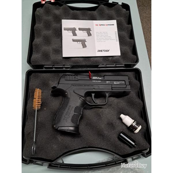 PAK 9mm  RETAY X1  neuf 0 tir + 1 chargeur 14 coups + embout fus�e - slug + bo�te 50 BAB  titan