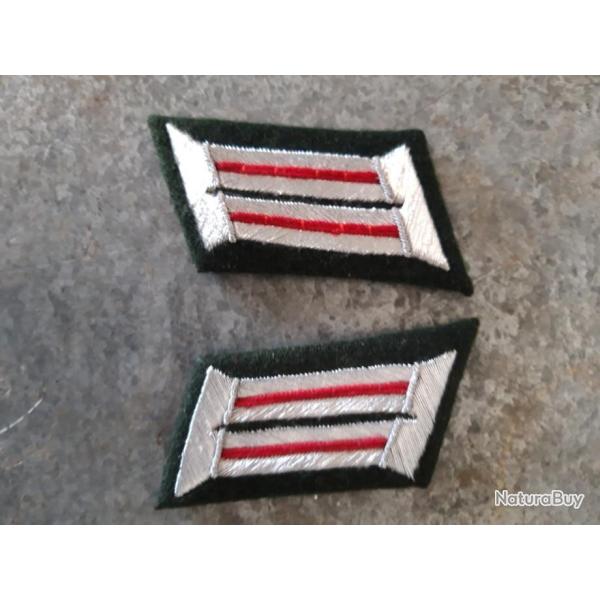 PAIRE DE PATTES DE COL D OFFICIER WH ARTILLERIE.MODELE 1943