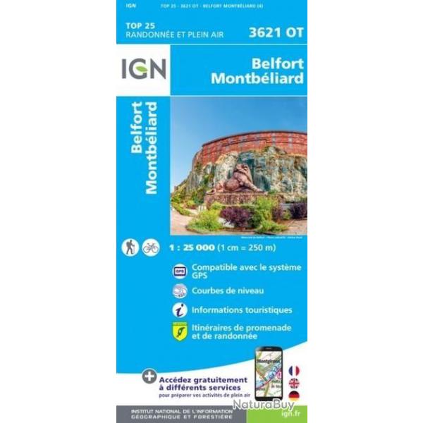 CARTE IGN 3621OT BELFORT / MONTBELIARD