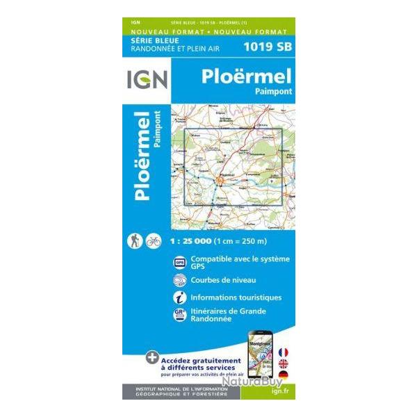 CARTE IGN 1019SB PLO�RMEL PAIMPONT