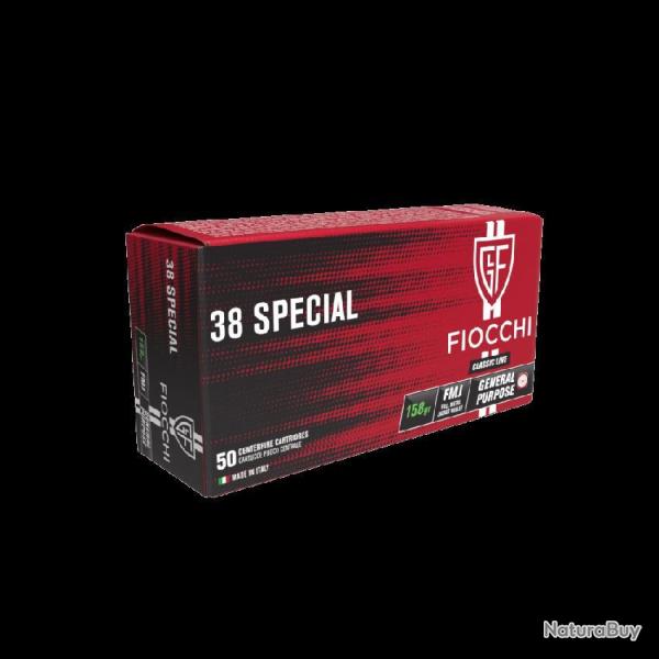 CARTOUCHES FIOCCHI .38 SP FMJ 158gr x50