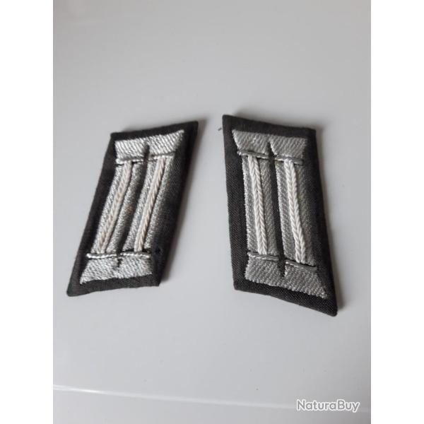 PAIRE DE PATTES DE COL D OFFICIER DE CHASSEUR MOTORIS� LA NVA