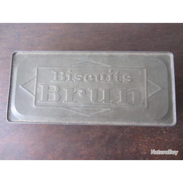 Boite biscuits BRUN en fer blanc 1950