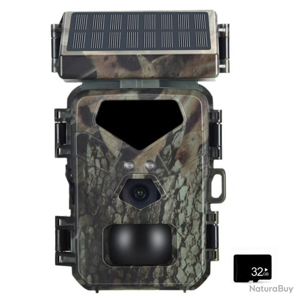 Cam�ra de Chasse Solaire 20MP 1080P Vision Nocturne Infrarouge, D�tection 0,3s IP65 �tanche