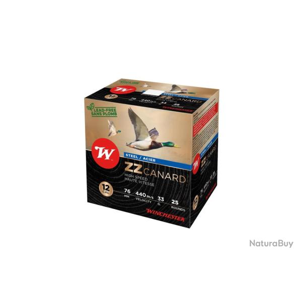 Cartouches WINCHESTER ZZ CANARD ACIER calibre 12/76 33g n�4 x25