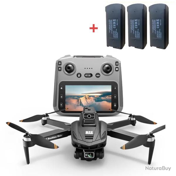 Drone GPS 8K HD avec Camra + 3 batteries, 5G WIFI FPV, Moteur Sans Balais, vitement Obstacles 360
