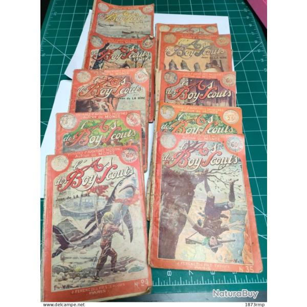 Lot de 10 livres l'as des boy scouts par jean de la hire