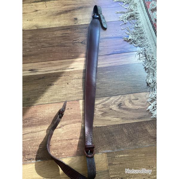 Bretelle cuir pleine fleur doublure ��rembourr�e�� artisanale sans marque