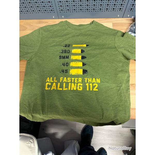 t-shitt  tir calibre vert taille L