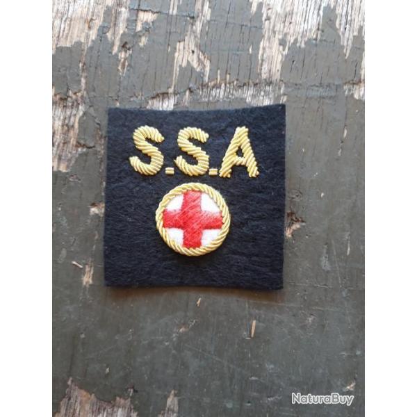 INSIGNE TISSU BRODE "SSA" FOND NOIR