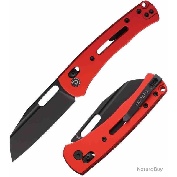 Couteau Defcon Red Lame Acier 14C28N Reverse Tanto Manche Alu Axis Lock TD023RD