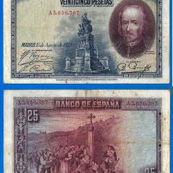 Espagne 25 Pesetas 1928 Billet Peseta Europe Calderon Spain