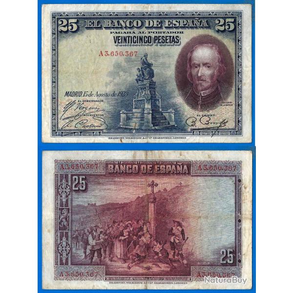 Espagne 25 Pesetas 1928 Billet Peseta Europe Calderon Spain