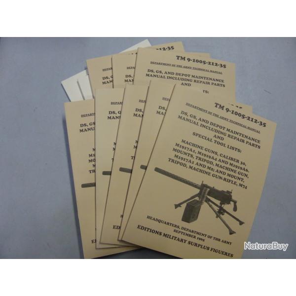 Offre tarif revendeur : 50 Manuels techniques TM 9-1005. Mitrailleuse BROWNING 1919 cal.30