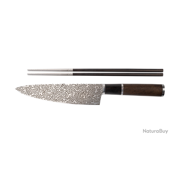 Couteau de Chef 21 cm & Baguettes Saibashi - Design Keith Haring